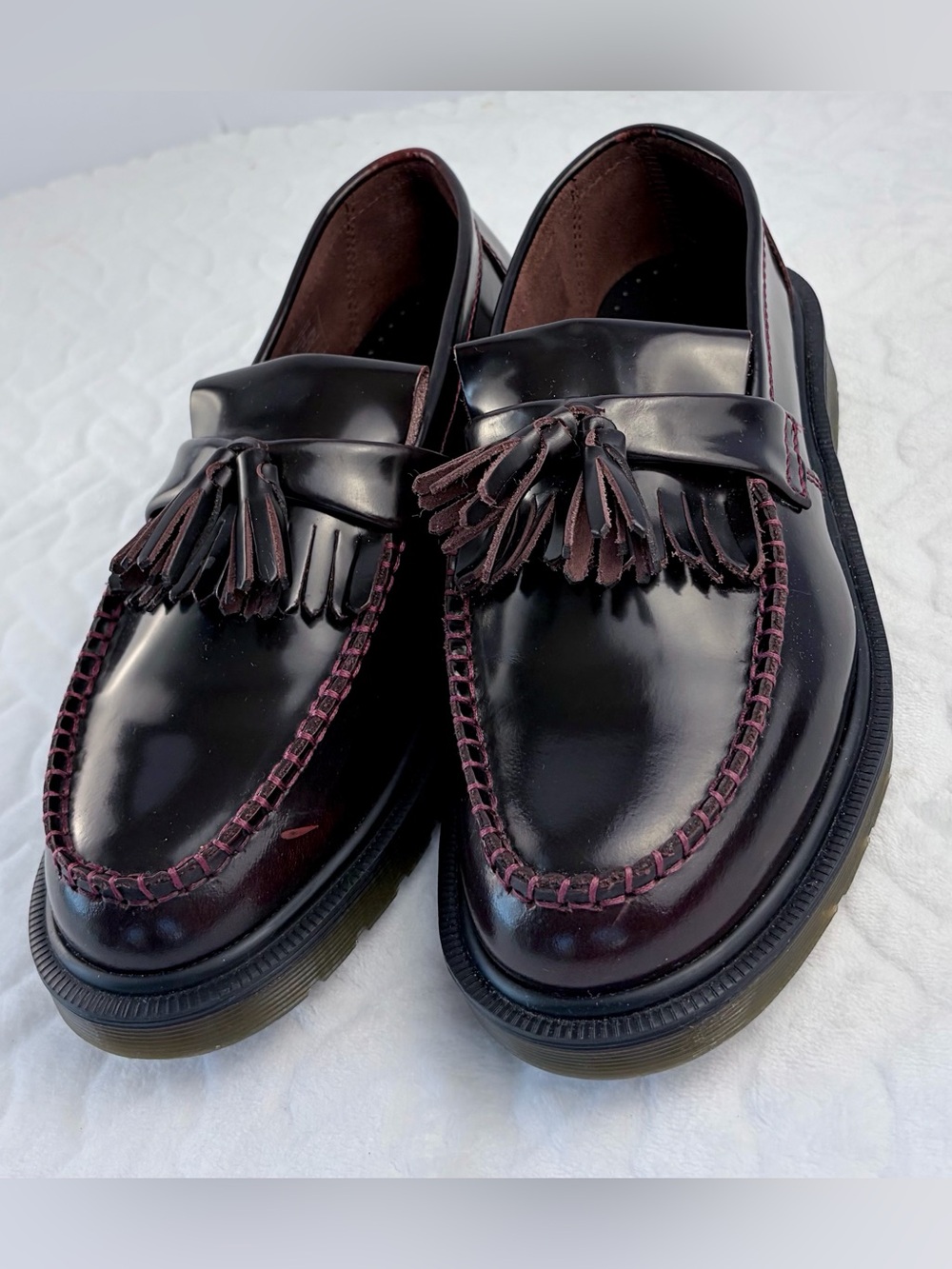 Dr. Martens Adrian Tassel Unisex Leather Loafers Burgundy Women’s 8 Men’s 7